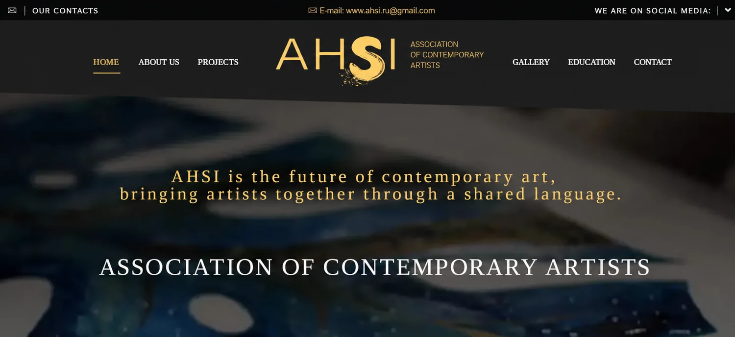Association of Contemporary Artists website homepage