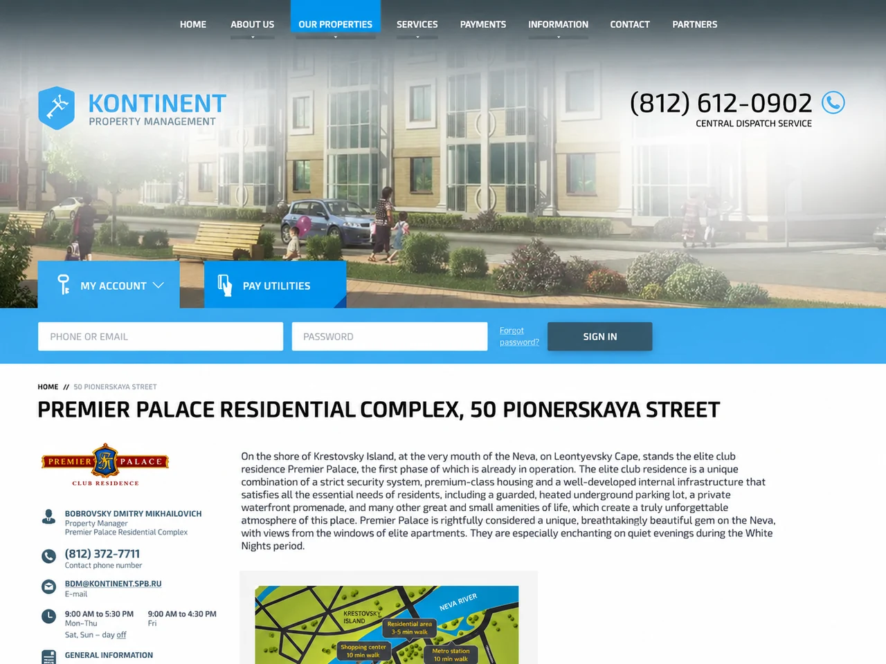 Kontinent managed property page
