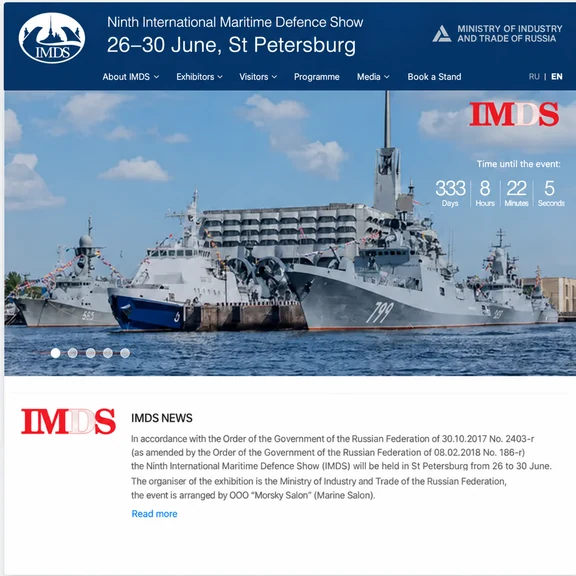 International Maritime Defence Show project homepage