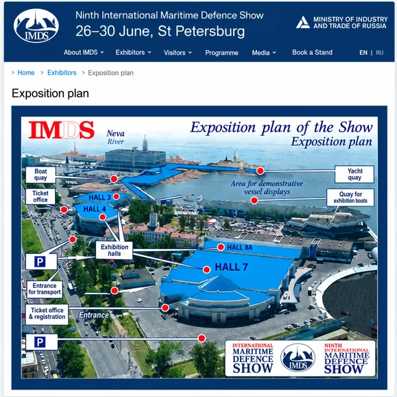 International Maritime Defence Show exhibition floor plan